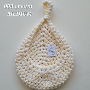 MEDIUM 003 CREAM  HANDMADE CROCHETED  HANGING WALL BASKET 2…
